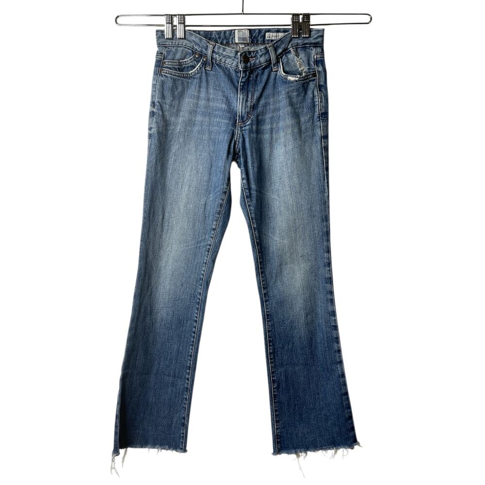 Salt Mulberry Street Medium Rise‎ Bootcut Jeans Size 27 Raw Hem Distressed Denim
